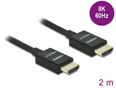 Delock Koaxiales High Speed HDMI Kabel 48 Gbps 8K 60 Hz schwarz 2 m