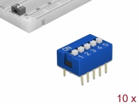 Delock DIP sliding switch 5-digit 2.54 mm pitch THT vertical blue 10 pieces