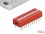 Delock DIP sliding switch 11-digit 2.54 mm pitch THT vertical red 10 pieces