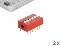 Delock DIP sliding switch 6-digit 2.54 mm pitch THT vertical red 2 pieces