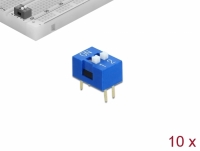 Delock DIP sliding switch 2-digit 2.54 mm pitch THT vertical blue 10 pieces