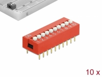 Delock DIP sliding switch 10-digit 2.54 mm pitch THT vertical red 10 pieces
