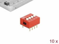Delock DIP sliding switch 4-digit 2.54 mm pitch THT vertical red 10 pieces