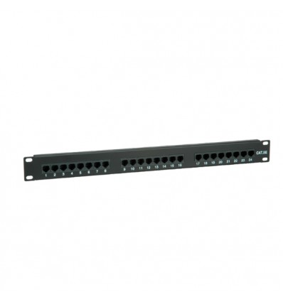 VALUE Cat.5e 19" Patch Panel, 24 Ports, UTP black