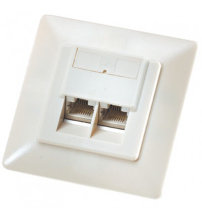 ROLINE Flush Mount Wall Jack, Cat.5e, unshielded ivory