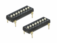 Delock DIP switch Tri-State 8-digit 2.54 mm pitch THT vertical black 2 pieces