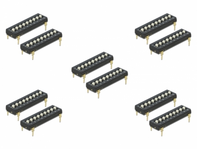 Delock DIP switch Tri-State 9-digit 2.54 mm pitch THT vertical black 10 pieces