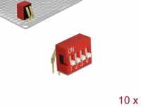 Delock DIP sliding switch 4-digit 2.54 mm pitch THT angled red 10 pieces