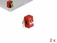 Delock DIP sliding switch 2-digit 2.54 mm pitch THT angled red 2 pieces
