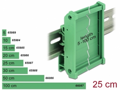 Delock Board Holder (72 mm) for DIN Rail 25 cm long