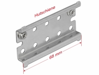 Delock DIN Rail Stainless Steel with End Stop for Wall Mounting