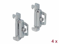 Delock DIN Rail End Clamp Stainless Steel screwable 4 pieces