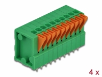 Delock Terminal block with push button for PCB 10 pin 2.54 mm pitch vertical 4 pieces