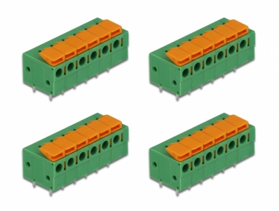 Delock Terminal block with push button for PCB 6 pin 5.08 mm pitch horizontal 4 pieces