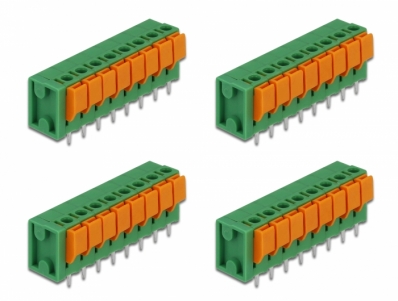 Delock Terminal block with push button for PCB 8 pin 5.08 mm pitch vertical 4 pieces