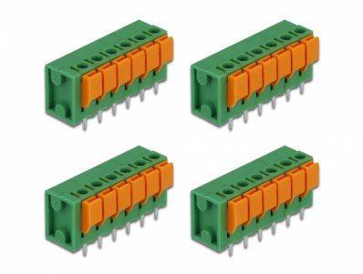 Delock Terminal block with push button for PCB 6 pin 5.08 mm pitch vertical 4 pieces
