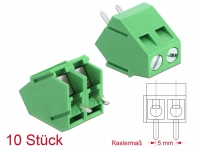 Delock Terminal block for PCB soldering version 2 pin 5.00 mm pitch vertical 10 pieces