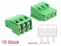 Delock Terminal block for PCB soldering version 3 pin 5.00 mm pitch vertical 10 pieces