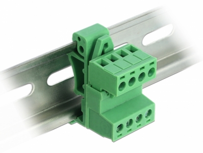 Delock Terminal Block Set for DIN Rail 4 pin with pitch 5.08 mm angled