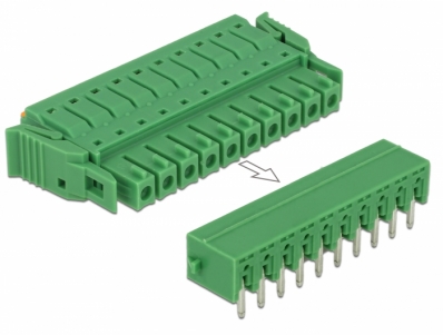 Delock Terminal block set for PCB 10 pin 3.81 mm pitch horizontal