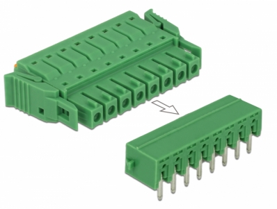 Delock Terminal block set for PCB 8 pin 3.81 mm pitch horizontal