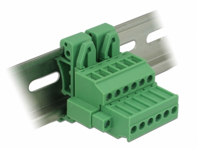 Delock Terminal block set for DIN rail 6 pin with screw lock