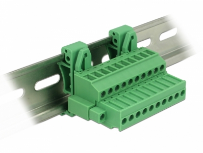 Delock Terminal block set for DIN rail 10 pin with screw lock