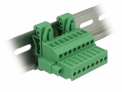 Delock Terminal block set for DIN rail 8 pin with screw lock