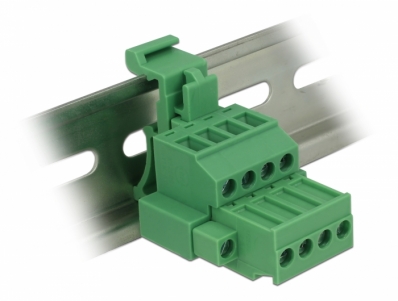 Delock Terminal block set for DIN rail 4 pin with screw lock