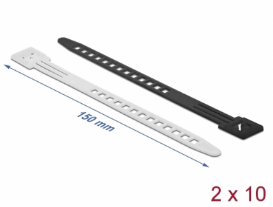 Delock Cable Tie ladder-shaped with fastening eyelet L 150 x W 9 mm reusable 20 pieces