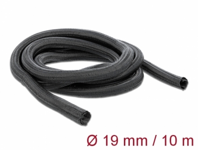 Delock Braided Sleeving self-closing 10 m x 19 mm black