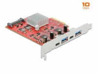 Delock PCI Express x4 Card to SuperSpeed USB 10 Gbps with 2 x USB Type-A and 2 x USB Type-C™ - Dual Channel