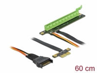 Delock Riser Card PCI Express x1 to x16 with flexible cable 80 cm