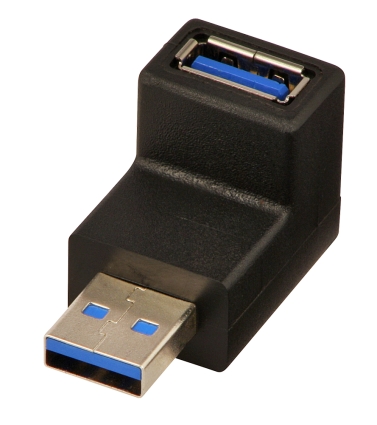 USB 3.0 90 Degree Down Type A Male to A Female Right Angle Adapter