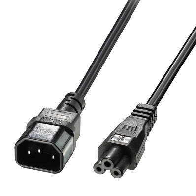 1m IEC C14 to IEC C5 Cloverleaf Extension Cable