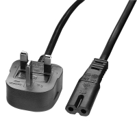 Mains Power Lead (Fig. 8), UK 3 Pin Plug, Black, 2m