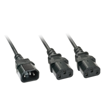 2m C14 to 2x C13 Mains Cable