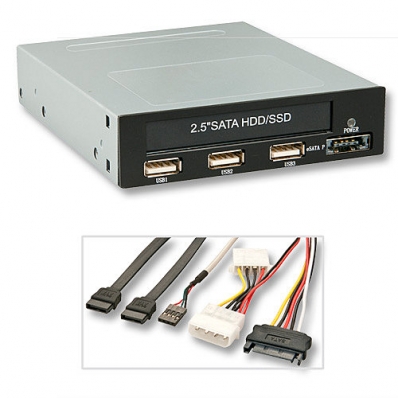3.5" Modular bay for 2.5" HDD/SSD with USB ports & eSATAp