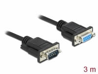 Delock Serial Cable RS-232 Sub-D9 male to female 3 m null modem