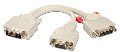 DVI-I Male to DVI-D Female + VGA Female Splitter Cable