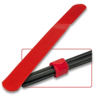 Cable ties with Hook and Loop fastening, 10 pieces, red