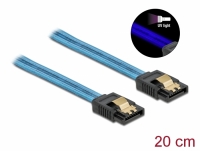 Delock SATA 6 Gb/s Cable UV glow effect blue 20 cm