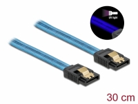 Delock SATA 6 Gb/s Cable UV glow effect blue 30 cm