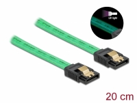 Delock SATA 6 Gb/s Cable UV glow effect green 20 cm