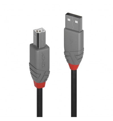 Lindy 10m USB 2.0 Type A to B Cable, Anthra Line