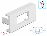 Delock Easy 45 Module Plate Rectangular cut-out 12.5 x 21.5 mm, 45 x 22.5 mm 10 pieces white