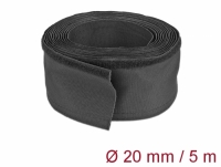 Delock Woven Sleeve with Hook-and-Loop Fastener 5 m x 20 mm black