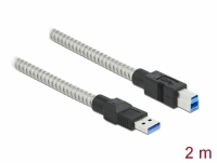 Delock USB 3.2 Gen 1 Cable Type-A male to Type-B male with metal jacket 2 m