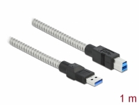 Delock USB 3.2 Gen 1 Cable Type-A male to Type-B male with metal jacket 1 m