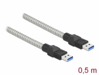 Delock USB 3.2 Gen 1 Cable Type-A male to Type-A male with metal jacket 0.5 m